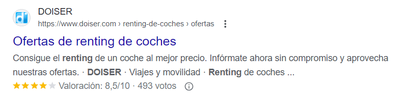 Rich Snippets: Què són i com implementar-los exemple rich snippet per a tipus resena com es veu a google